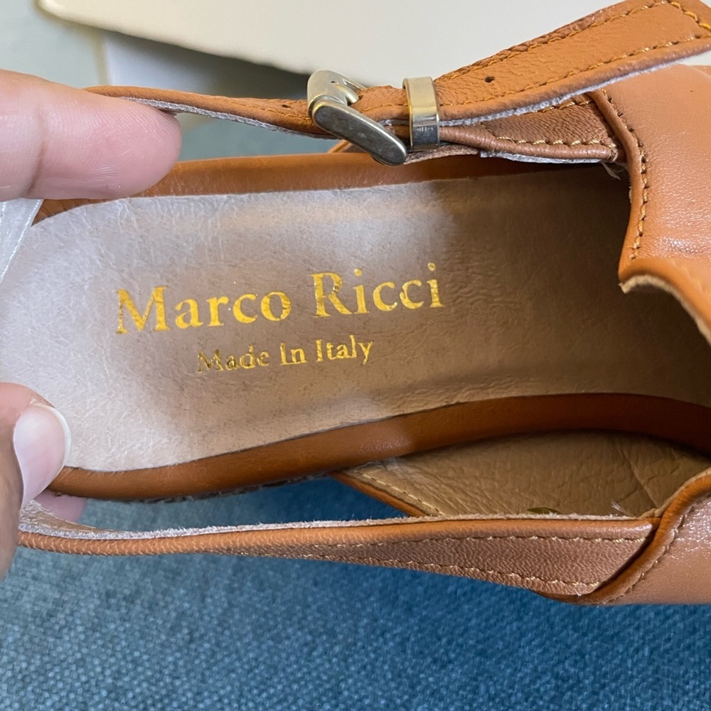 Marco Ricci Wrinkle Vamp Platform Slingback Wedge size 39 - Picture 8 of 12